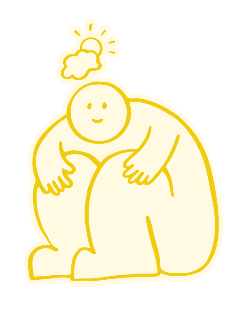 Mascotte Inner struggle - geel